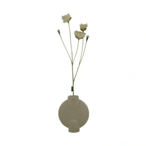 Poppy Flower - 3 Head - Cream, 67 cm