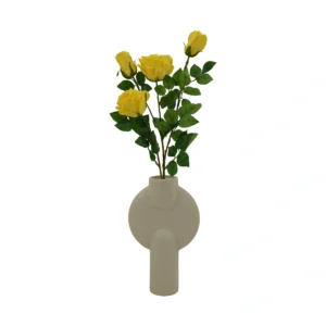 Rose - 4 Head - Yellow , 53 cm