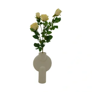 Rose - 4 Head - Cream, 53 cm