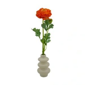 Ranunculus Buttercup Flower - 2 Head - Orange, 47 cm