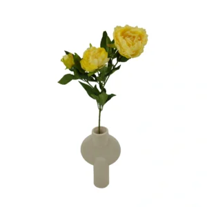 Peony - 3 Head - Yellow, 73 cm