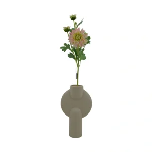 Real Touch Dahlia - 3 Head - Pink, 63 cm