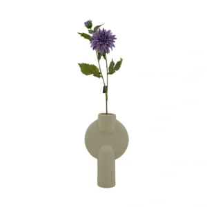 Dahlia Realistic Artificial Flower - 2 Head - Purple, 65 cm