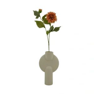 Dahlia Realistic Artificial Flower - 2 Head - Orange , 65 cm