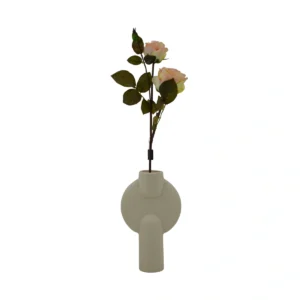 Rose Artificial Flower - 3 Head - Pink, 68 cm