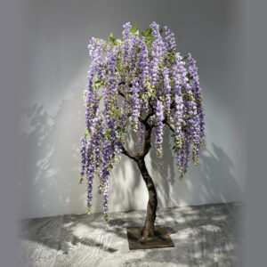 Elegant Artificial Wisteria Tree – Cascading Purple Blooms - Green, 170 cm