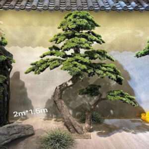 Large Artificial Bonsai Tree With Dual Trunks - Elegant Zen Décor - Green, 200 cm