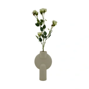 Elegant Rose Branch - 10 Head - White, 69 cm