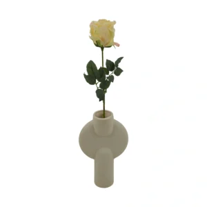 Realistic Artificial Rose - White, 58 cm