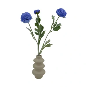 Vibrant Ranunculus Buttercup Flower - Blue, 52 cm