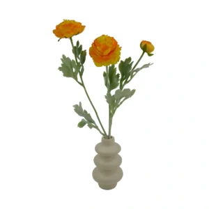 Vibrant Ranunculus Buttercup Flower - Orange, 52 cm