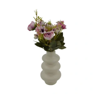 Small Artificial Rose & Wildflower Bouquet - Purple, 30 cm