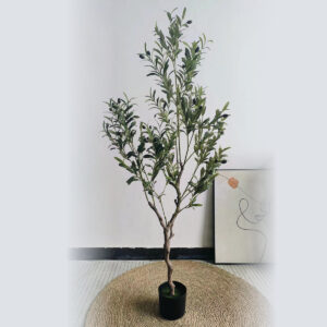 Luxury Artificial Olive Tree – Realistic Foliage With Black Olives - Green, 150 cm