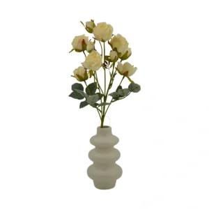 Rose Branch - 10 Heads - Cream, 56 cm