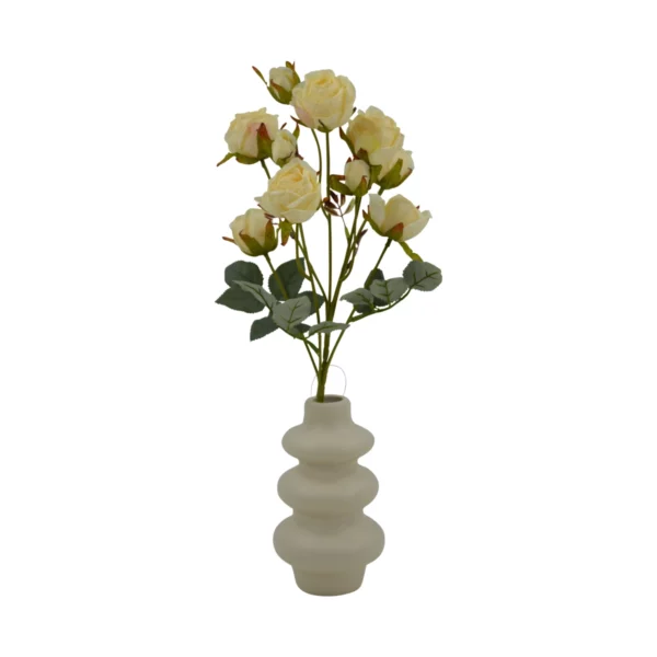 Rose Branch - 10 Heads - Cream, 56 cm