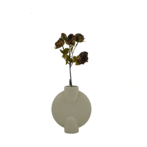 Rose Dry Flower Look - 5 Head - Green, 44 cm