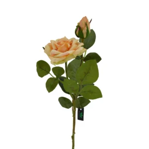 Artificial Rose - 2 Head - Cream, 52 cm