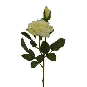 Artificial Rose - 2 Head - White, 52 cm