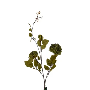 Rose Dried Look - 3 Head - Green, 93 cm