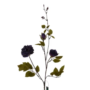 Rose Dried Look - 3 Head - Purple, 93 cm