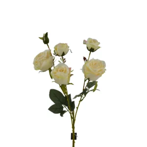 Rose - 6 Head - White, 66 cm
