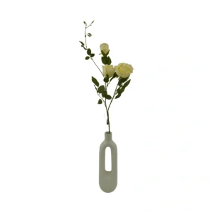 Rose Branch - 3 Head - White, 93 cm