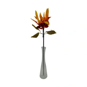 Artificial Tropical Flower Branch - Orange, Red, 100 cm