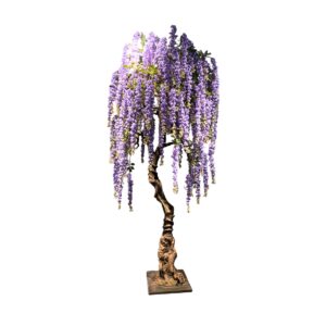 Large Artificial Wisteria Tree - Elegant Purple Blooms - Green, 240 cm