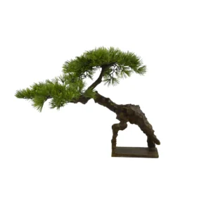 Elegant Artificial Pine Bonsai Tree With Sturdy Stand - Green, 50 cm