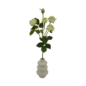 Kamila Rose Rose Branch - 4Head - White, 55 cm