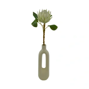 Protea Cynaroides Elegant Floral Stem - White, 65 cm
