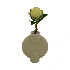 Small Protea Cynaroides Flower - White, 40 cm