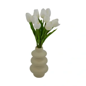 Tulip Bouquet - White, 33 cm