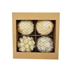 Box With 4 Balls Potpourri - White, cream, 20 cm