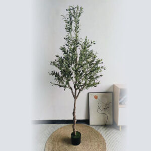 Tall Artificial Mediterranean Olive Tree – Realistic Design - Green, 220 cm