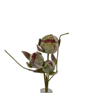 Fantasy Artificial Dried Purple Bud Stem - Grey, 92 cm