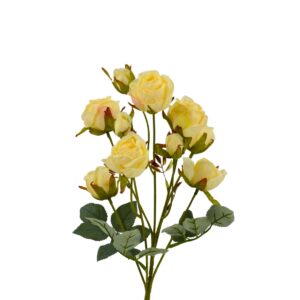 Rose Branch - 10 Heads - Cream, 56 cm
