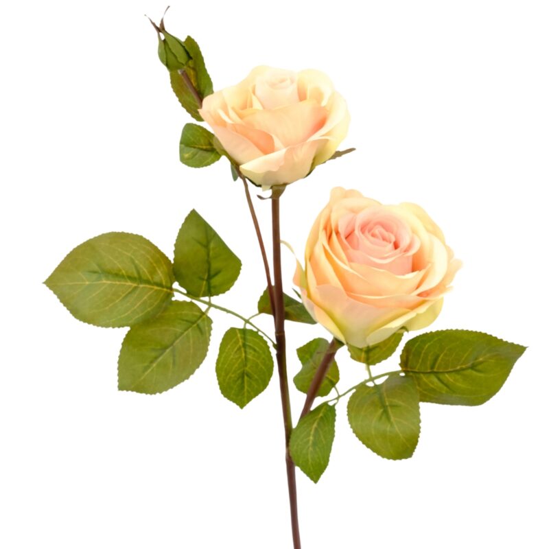 Rose Artificial Flower - 3 Head - Pink, 68 cm