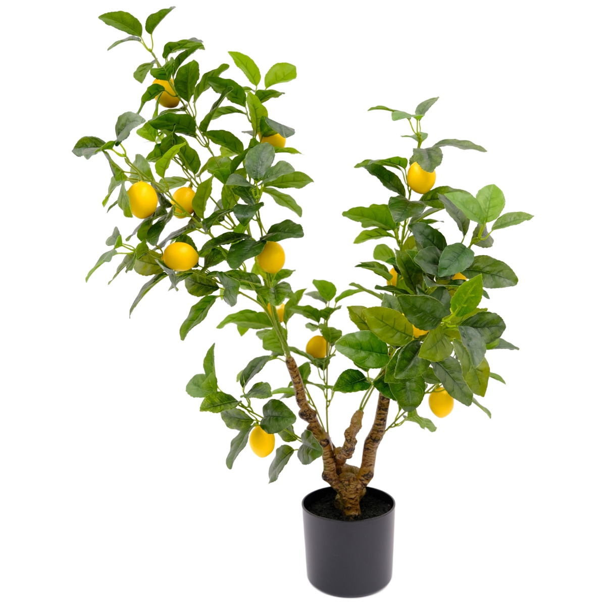 Artificial Lemon Tree With Twisted Trunk – Lifelike Yellow Lemons - Green, 90 cm