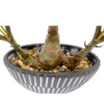 Artificial Small Olive Tree Black White Ceramic Pot Pebbels Olive leaves Detailed shot