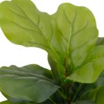 Artificial Ficus Lyrata - Fiddle Leaf Fig Tree - Green, 62 cm Detailed shot, fig leaf black pot