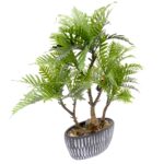 Artificial Mini Palm Tree In Ceramic Pot - Green, 60 cm Detailed shot