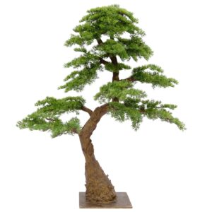 Large Artificial Bonsai Pine Tree With Textured Trunk - Green, 240 cm