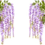 Large Artificial Wisteria Tree Purple Blooms Flowers 240 cm detailed shots textured truk