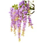 Artificial Wisteria Tree Leaves Details Shot