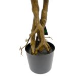 Artificial Bonsai Tree Exposed Roots And Textured Twisted Trunk black pot Detailed shot