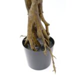 Artificial Bonsai Tree Exposed Roots And Textured Twisted Trunk black pot Detailed shot