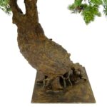 Large Artificial Japanese Bonsai Pine Tree 190 cm Pine Leaves , detailed shots, textured brown trunk wood like