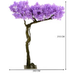 Artificial Purple Blossomtree 310 cm blossoms flowers detailed shots textured trunk wood like