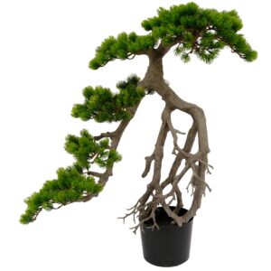 Artificial Japanese Pine Bonsai Tree With Exposed Roots - Green, 70 cm